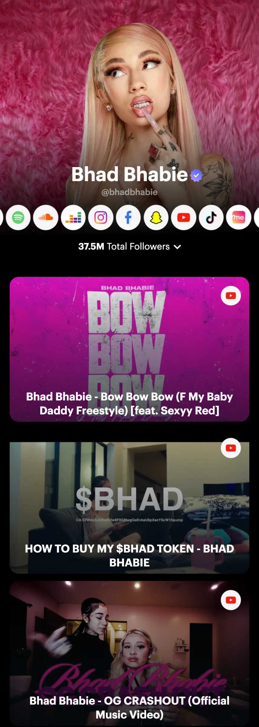 Profile screenshot bhadbhabie